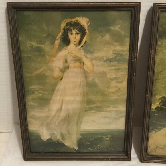 Vintage Thomas Gainsborough Pinky & Blueboy pictures framed behind glass - Picture 2 of 8